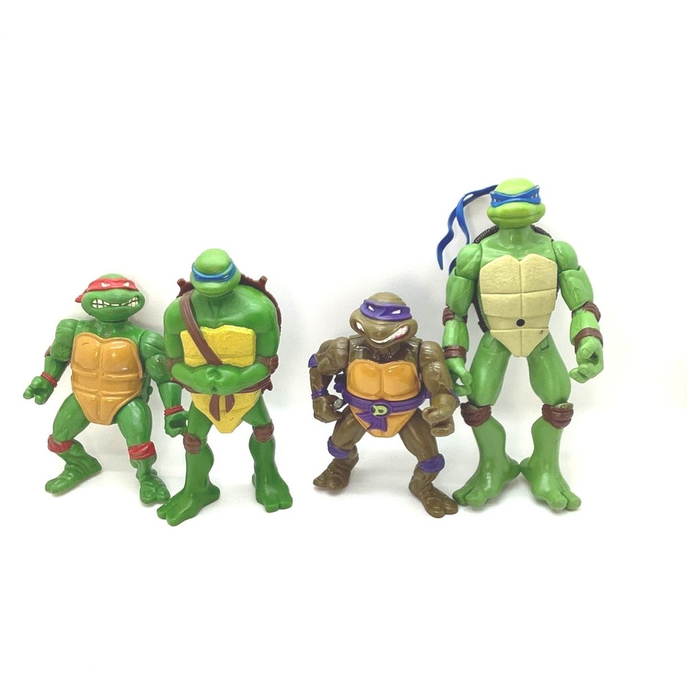 TMNT Action Figure Lot‎ of 4 Leonardo Donatello Raphael 2007 Playmates Toys